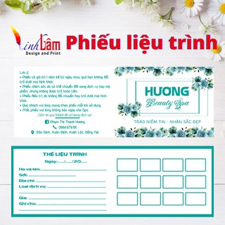 COMBO 100C PHIẾU LIỆU TRÌNH SPA GIÁ RẺ THEO YÊU CẦU