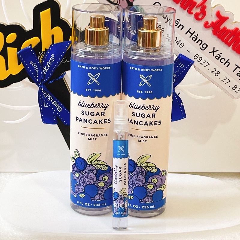 BLUEBERRY SUGAR PANCAKES - Xịt Thơm Body Mist Dưỡng Thể Toàn Thân Bath &amp; Body Works Usa