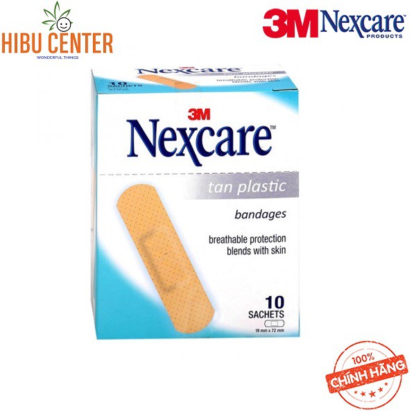 Hộp Băng keo cá nhân TAN 3M Nexcare 10 miếng/gói, 10 gói/hộp - XH002023378 – Hàng Chính Hãng - HIBUCENTER