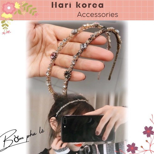 Bờm tóc đá pha lê / Băng đô đính đá pha lê , phụ kiện tóc nữ , thời trang tóc tiểu thư - Hari Korea Accessories