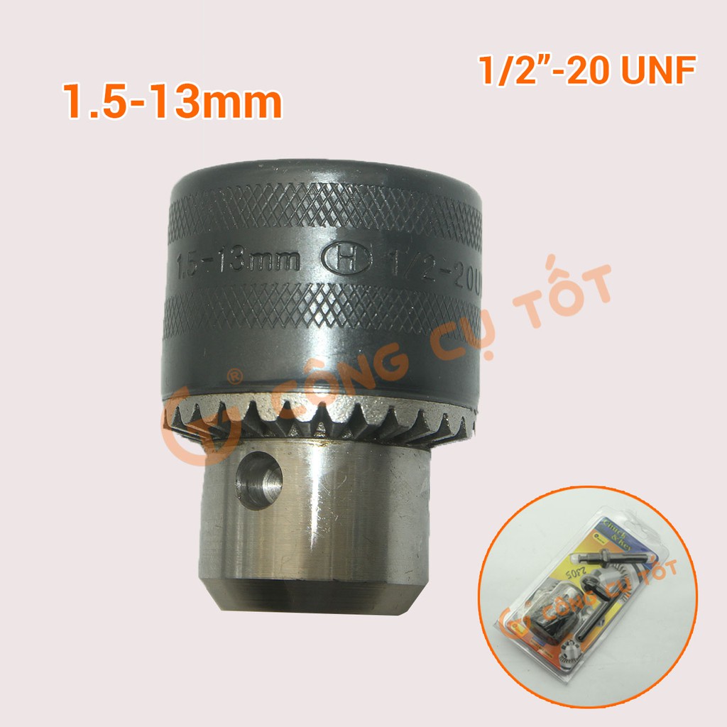 Đầu măng ranh máy khoan kèm khóa và chuyển chuôi gài 13mm