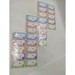 nhãn vở học sinh xấp 5 tờ  (tờ có 10 ô nhỏ)