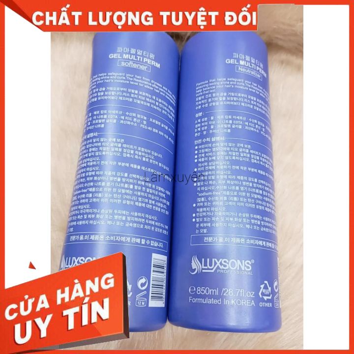 Uốn Lạnh LUXSONS 850ML*2 CHAI XANH sản phẩm uốn tạo kiểu tóc tự nhiên định hình nếp tóc ,bảo vệ tóc bền đẹp.