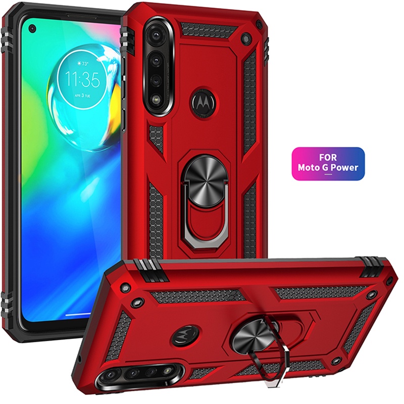 Ốp Điện Thoại Dạng Giáp Toàn Diện Có Vòng Đỡ Chống Va Đập Cho Motorola MOTO G Power 2021 G30 G10 G100 G50 5G E7 Power