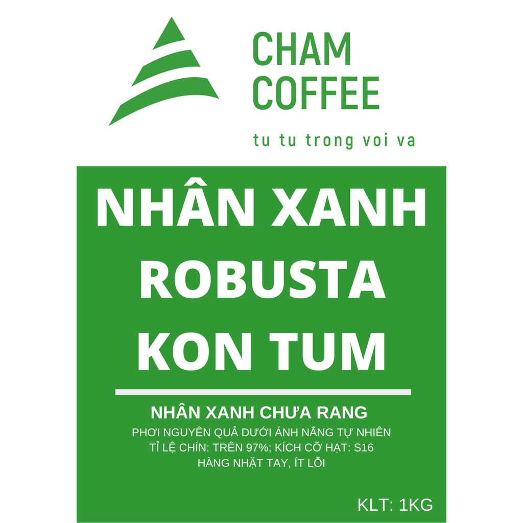 1kg cà phê nhân xanh Robusta Kon Tum S16 chưa rang