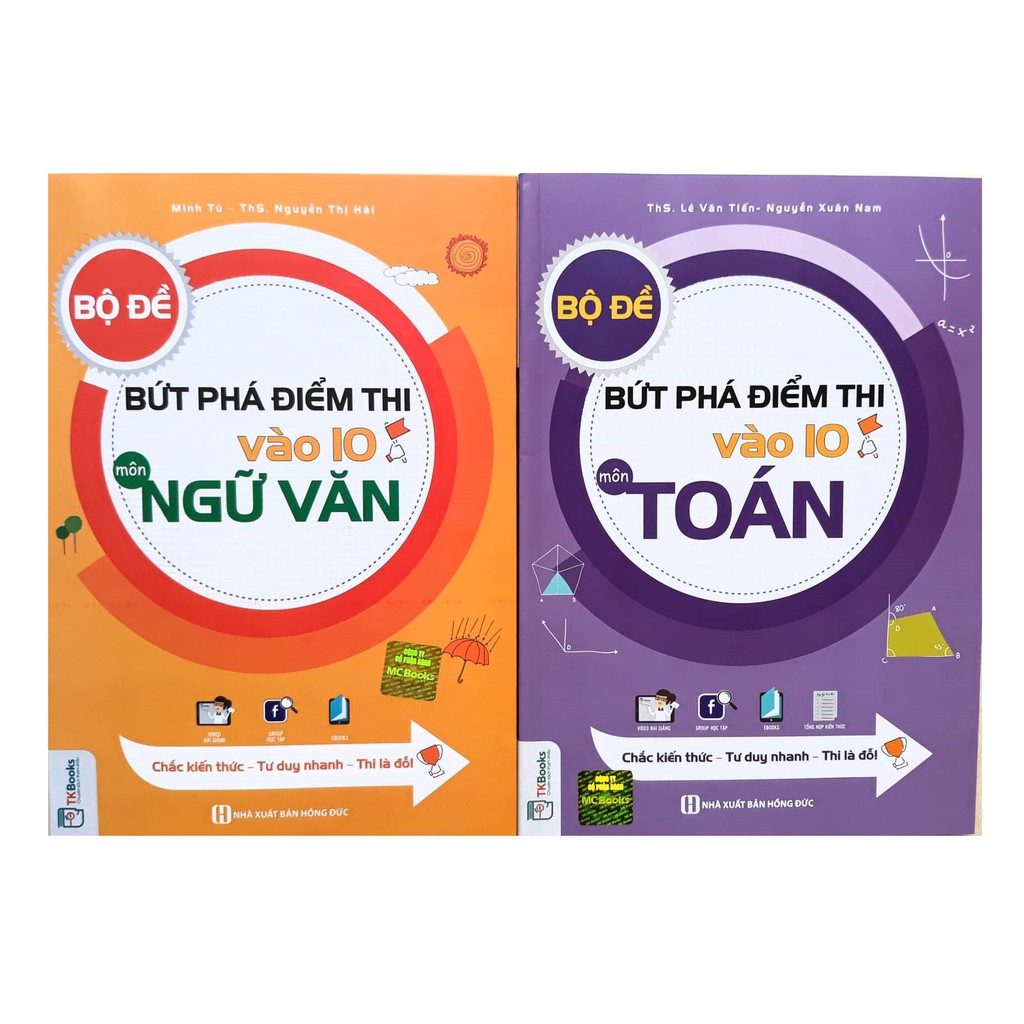 Sách - Combo Bộ Đề Bứt Phá Điểm Thi Vào 10 Môn Ngữ Văn + Môn Toán (Kèm sổ tay và bút bi siêu ngộ nghĩnh)