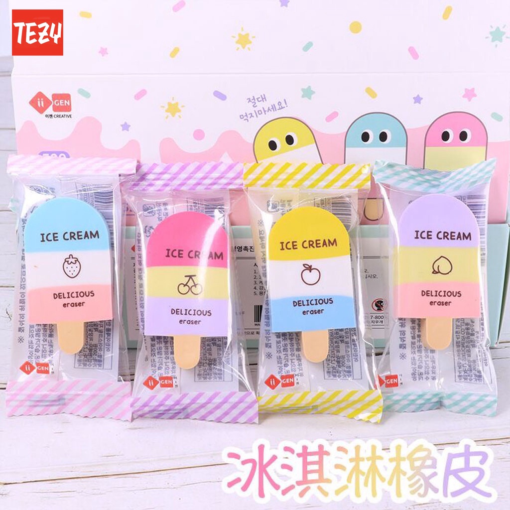 Gôm tẩy bút chì 2B hình kem ICE CREAM xinh xắn cho học sinh - 1 cục - TZ252111HN