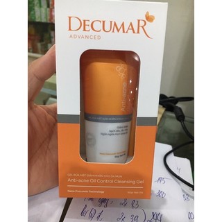 sữa rửa mặt decumar advanced dạng gel giảm nhờn- trị mụn- mờ sẹo