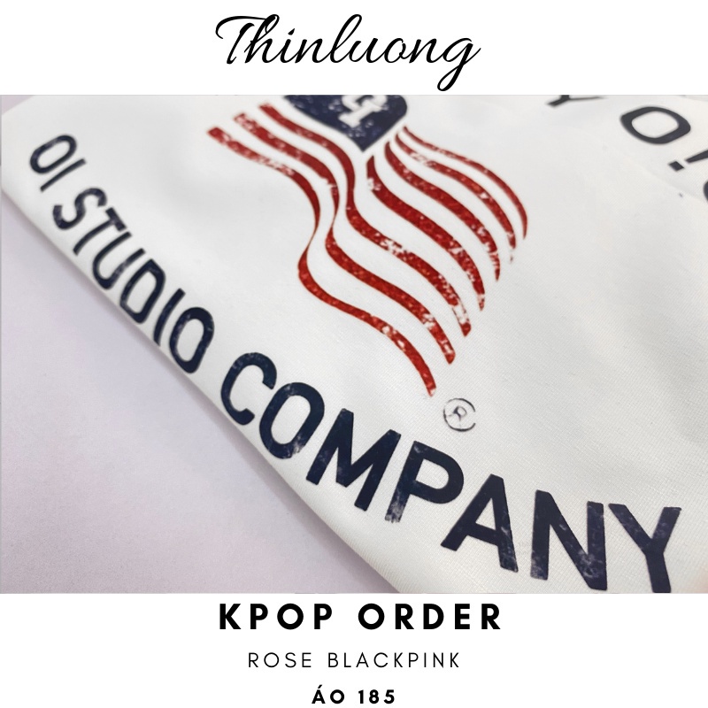 (Sẵn )Áo thun trắng dáng croptop in hình giống Rose Blackpink