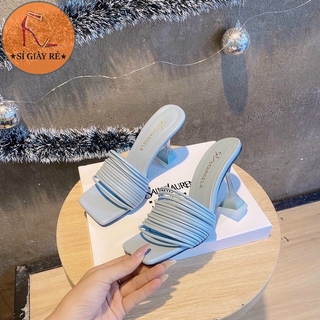 Guốc quai ngang dây nhuyễn gót mica Y phối màu 9p (hàng đẹp) Giày dép xinh Mys