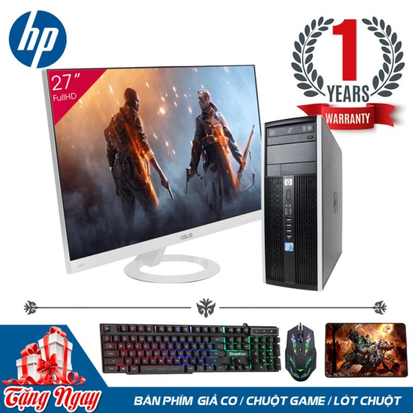 Combo PC HP 6000 Pro MT + Màn hình Asus 27inch Full Viền (Core 2 Duo E8500, Ram 8GB, SSD 120GB, HDD 1TB) + Quà Tặng | BigBuy360 - bigbuy360.vn