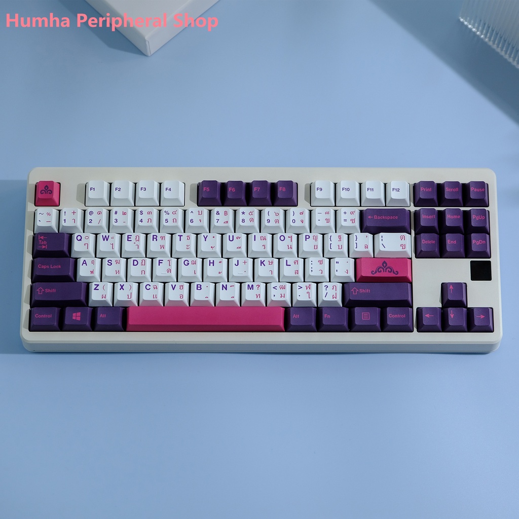 Humha THAI keycap PBT Chất Liệu Nhuộm Màu Họa Tiết Cherry profile Cá Tính Cho Bàn Phím Cơ