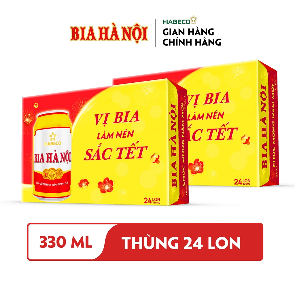 COMBO 2 Thùng 24 lon Bia Hà Nội – HABECO (330ml/lon) – Phiên bản Tết