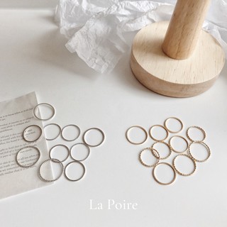 Set nhẫn mảnh basic vintage 10 chiếc La Poire