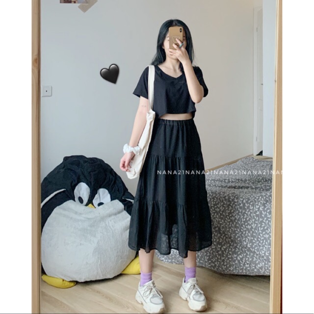 Áo croptop cổ V