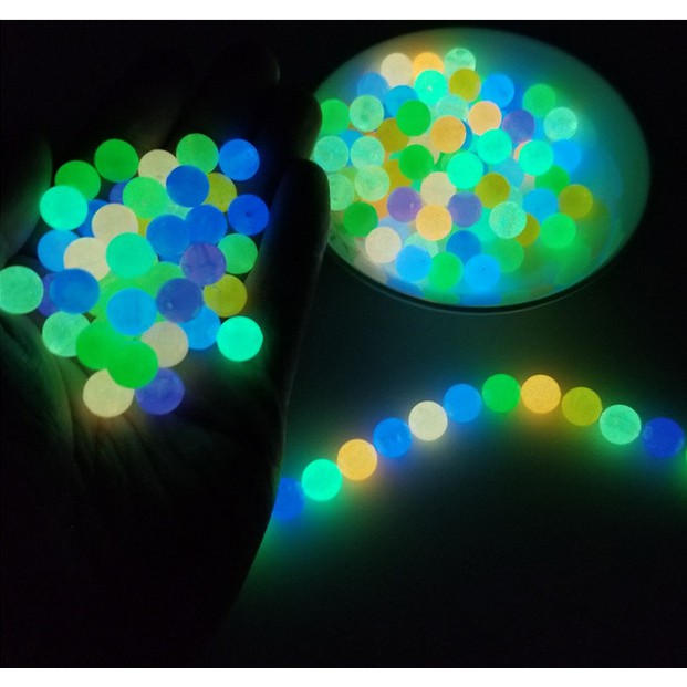 Chuỗi hạt Acrylic màu dạ quang 6/ 8/ 10/ 12mm dùng làm trang sức thủ công