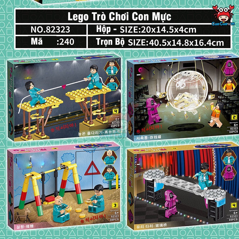 Lego squid game trò chơi con mực - bộ đồ chơi lego giá rẻ cho bé trai bé gái xếp hình nhân vật squid game