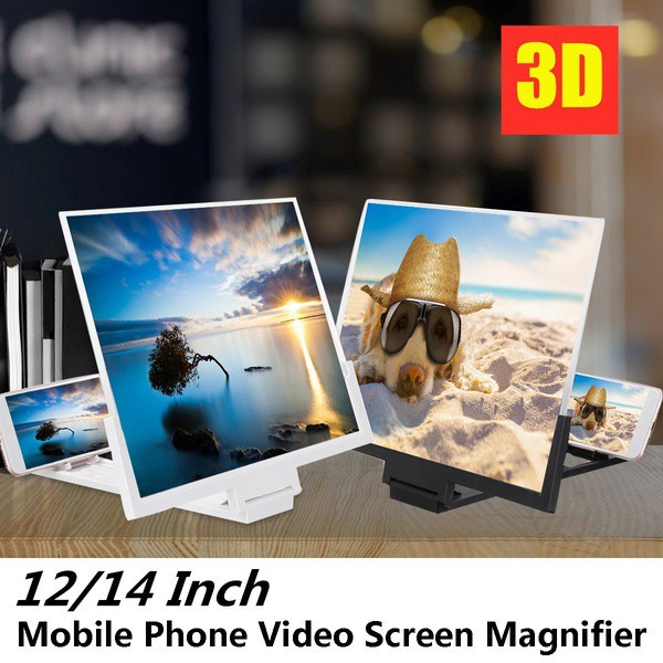 12 '' 3D HD Màn hình điện thoại di động Khuếch đại Video Kính lúp Độ nét cao Giá đỡ điện thoại di động