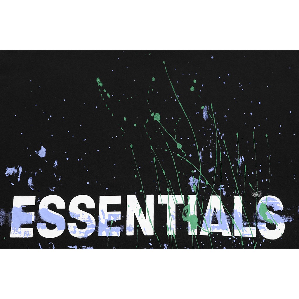 FEAR OF GOD FOG Duplex ESSENTIALS splash ink letter graffiti loose high street trend short-sleeved T-shirt