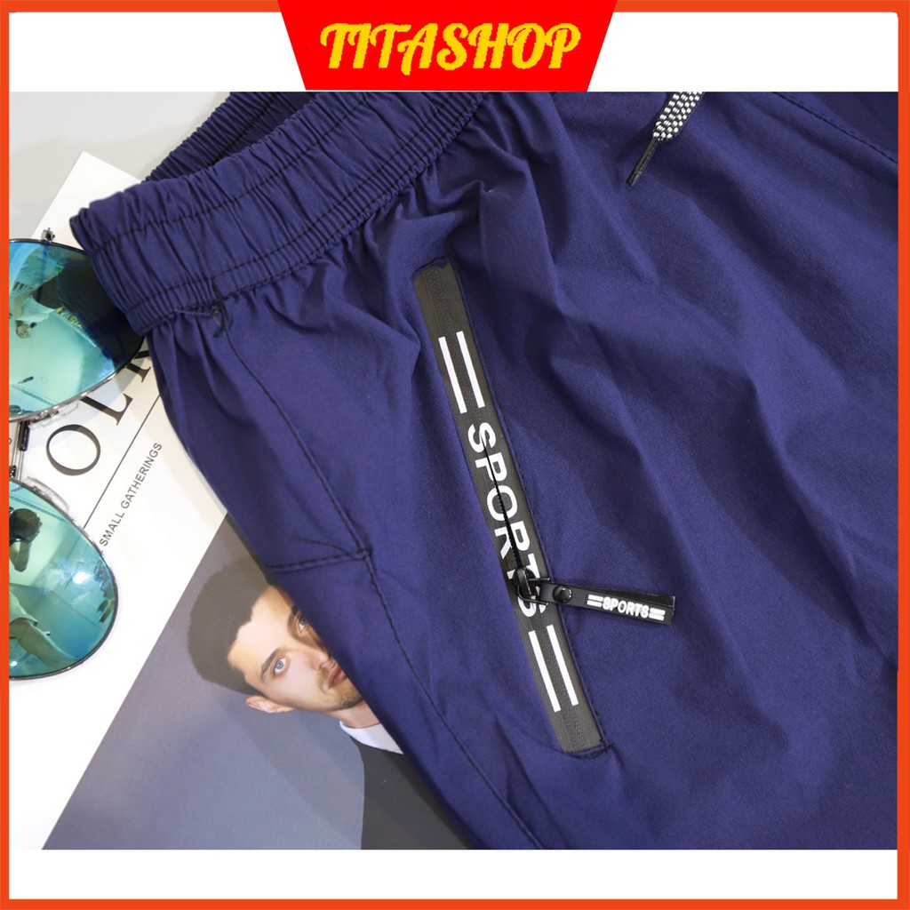 Quần short thể thao nam, quần tập gym nam chất liệu thun dày dặn co giãn có 2 túi khóa kéo CHÔNG NƯỚC QS02 | BigBuy360 - bigbuy360.vn