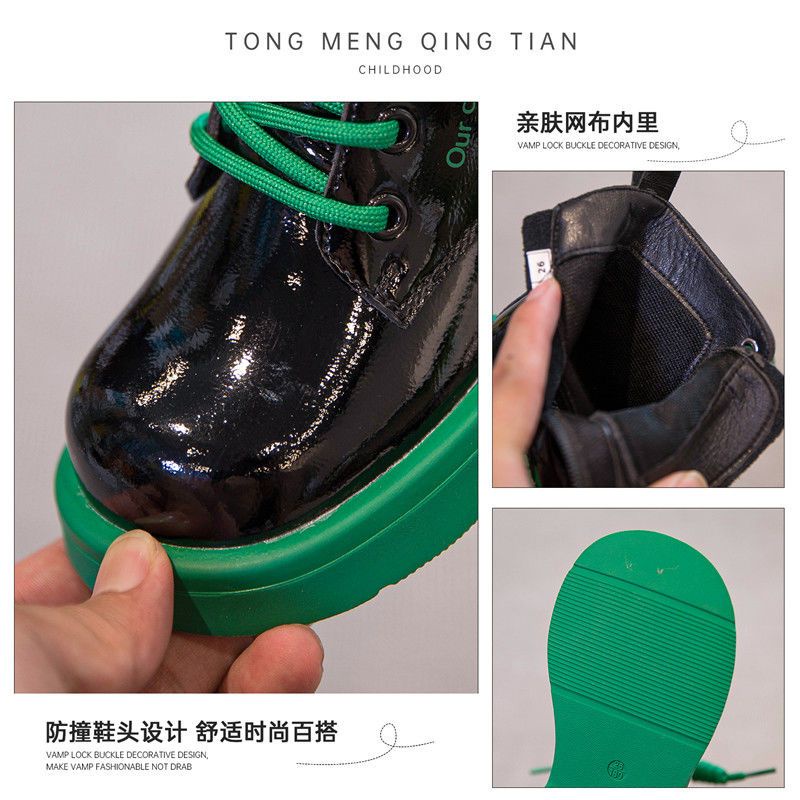 Giày Bốt Martin Da Bóng Đế Mềm Cao Cấp Thời Trang Mùa Thu 2022 Cho Bạn Gái