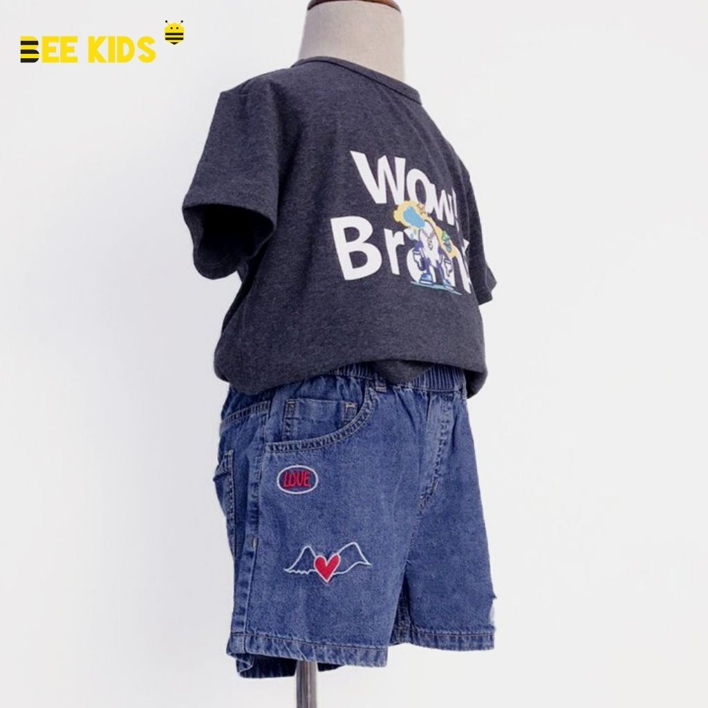 Quần Đùi Bé Gái Bee Kids Cạp Chun, Mài Rách Thời Trang, Chất Liệu Mềm Mại (4 - 14 Tuổi) 7QJ01660SX