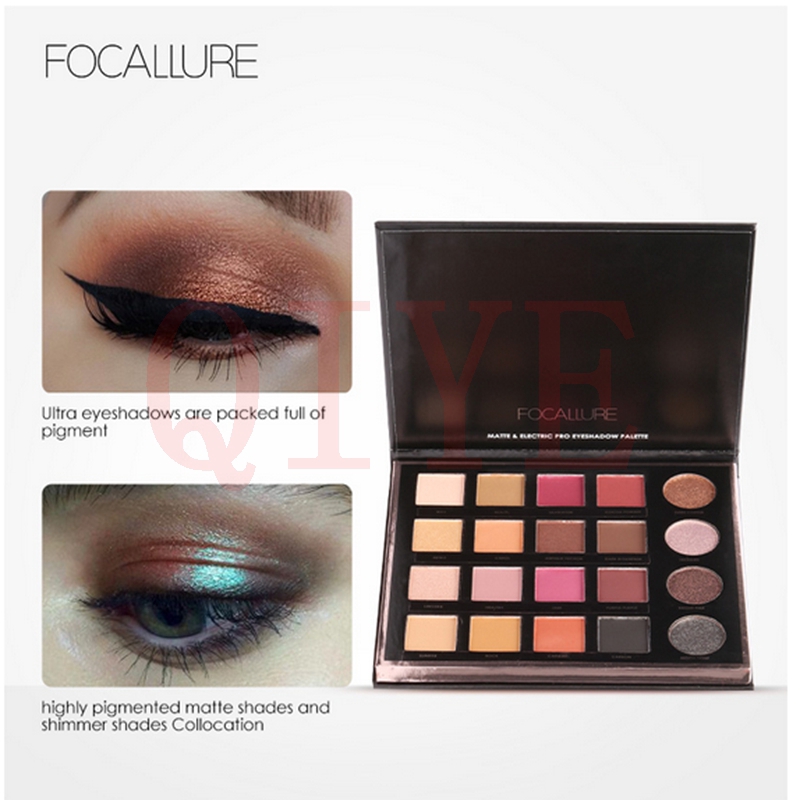 COD FOCALLURE  Palet Eyeshadow Matte dan Glitter Mineral 20 Warna