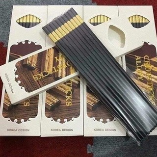 HỘP 10 ĐÔI ĐŨA KHẢM VÀNG KHÁNG KHUẨN NHẬT BẢN