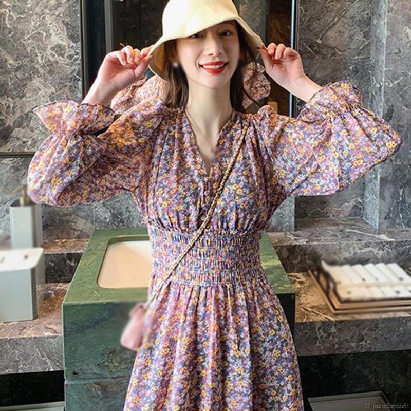 Đầm Voan Hoa Tay Dài Thời Trang Dành Cho Nữ | BigBuy360 - bigbuy360.vn