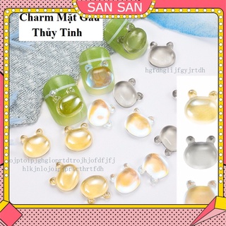 Charm Mặt Gấu Thủy Tinh Trang Trí Móng