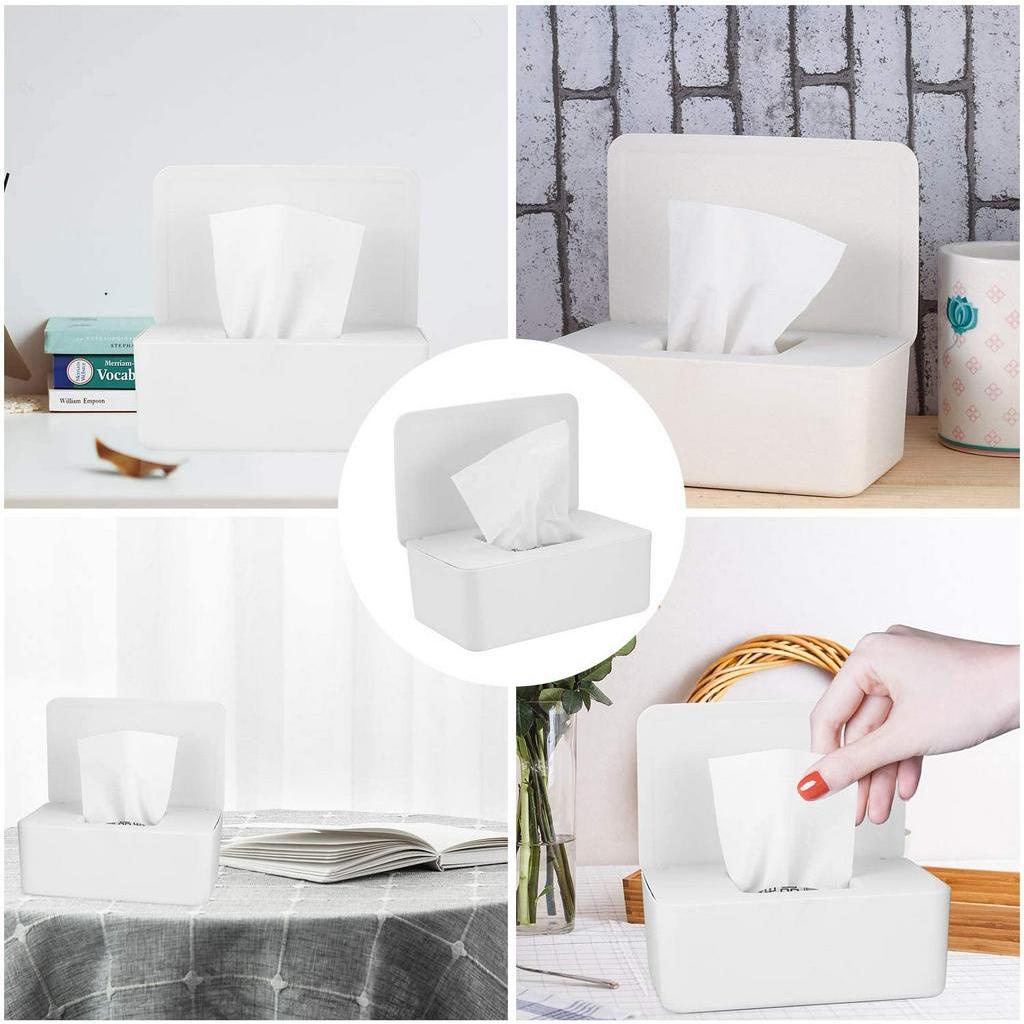 Hộp đựng khăn giấy sức chứa lớn chống bụi có nắp đậy cho nhà ở