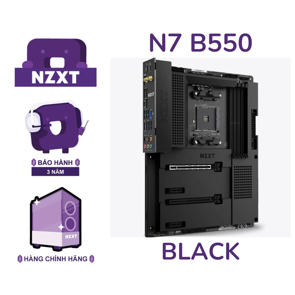 Bo Mạch Chủ NZXT N7 - B550 MOTHERBOARD Màu Đen