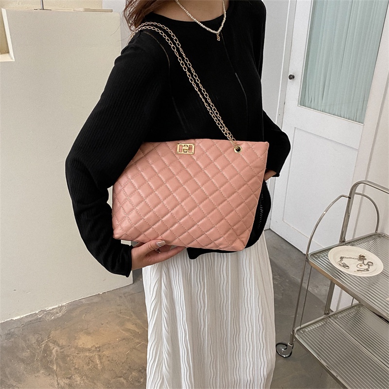 Túi Xách Thêu Họa Tiết Hình Thoi Đơn Giản Thời Trang Cho Nữ