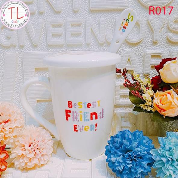 Ly sứ - Cốc sứ - Ly sứ hình hai chú gấu bông - Ly sứ BESTEST FRIEND EVER -  Ly uống cà phê - Cốc uống cà phê
