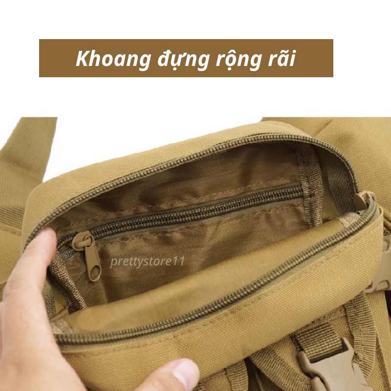 Túi đeo hông, đeo bao tử nam vải bố siêu bền chống nước chống thấm phong cách quân đội đi phượt dã ngoại