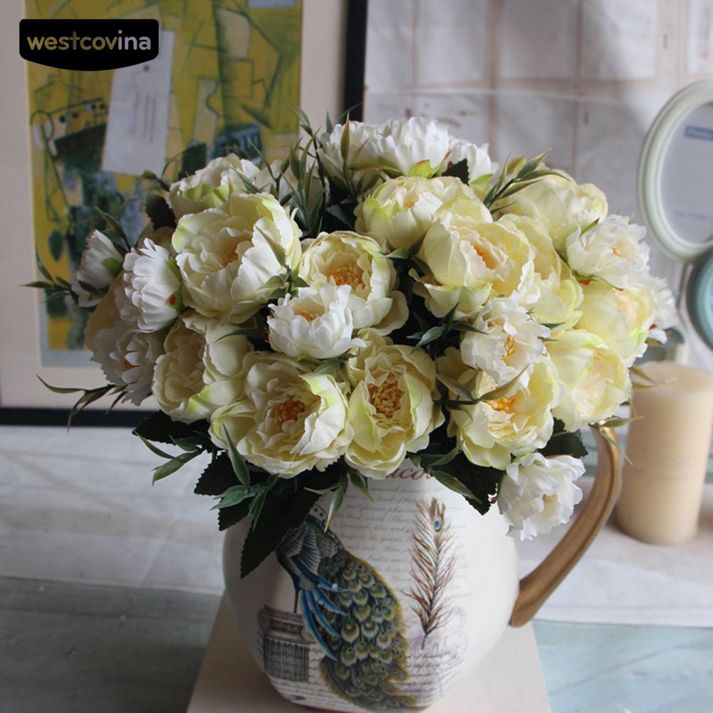 Bó Hoa Mẫu Đơn Giả Bằng Lụa Dùng Trang Trí