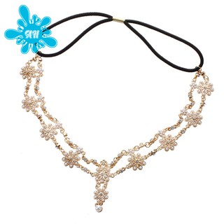 Dây cài tóc kim loại đính hạt tua rua phong cách Boho