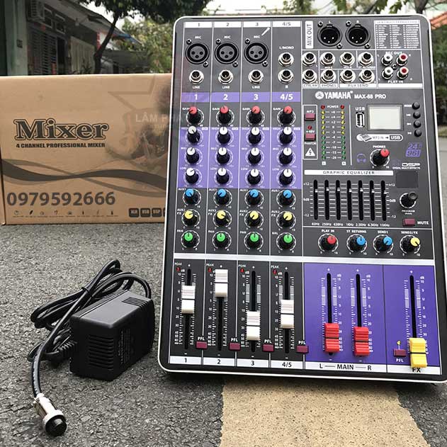 Mixer Max 68 pro, Bluetooth, Revert hát hay, âm thanh Nét Căng, karaoke cực đỉnh + Tặng kèm dây AV Lấy Nhạc