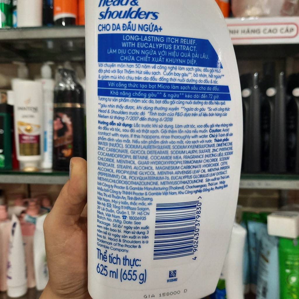 Dầu gội Head &amp; Shoulders cho da đầu ngứa 625ml(655g)