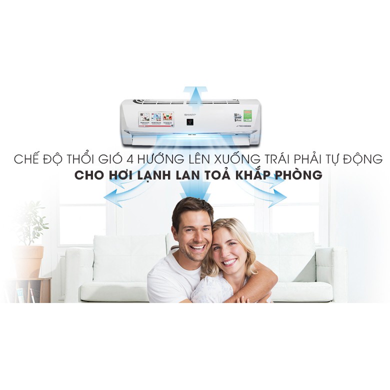 [ELHAL5 giảm 7% tối đa 1TR] Máy lạnh Sharp Wifi Inverter 1 HP AH-XP10WHW (Miễn phí giao tại HCM-ngoài tỉnh liên hệ shop)