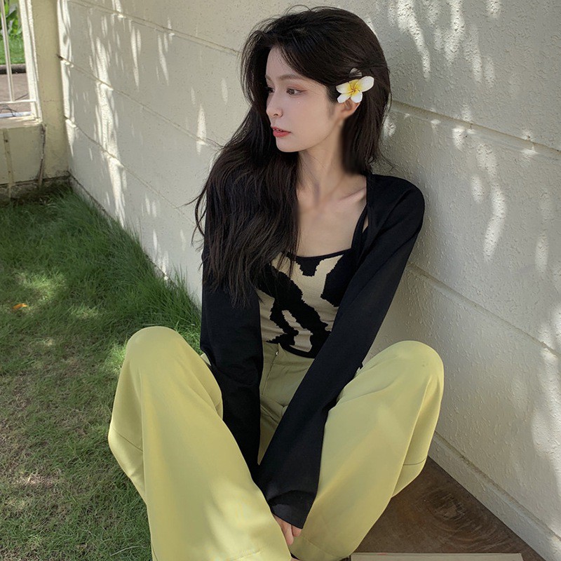 Áo Khoác Cardigan Mỏng Màu Trơn Trong Suốt Chống Nắng Thời Trang Mùa Thu Mới Cho Nữ