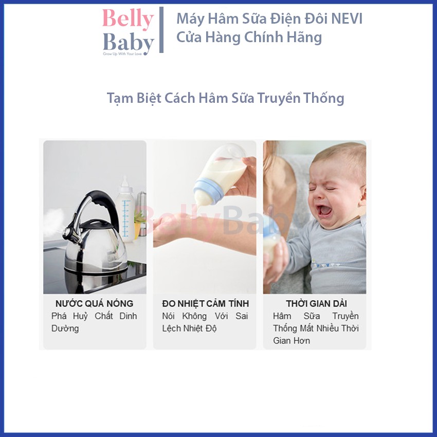 Máy Hâm Sữa Tiệt Trùng Điện Đôi NEVI Đa Chức Năng Công Nghệ Châu ÂU Tiên Tiến Nhất - BellyBaby