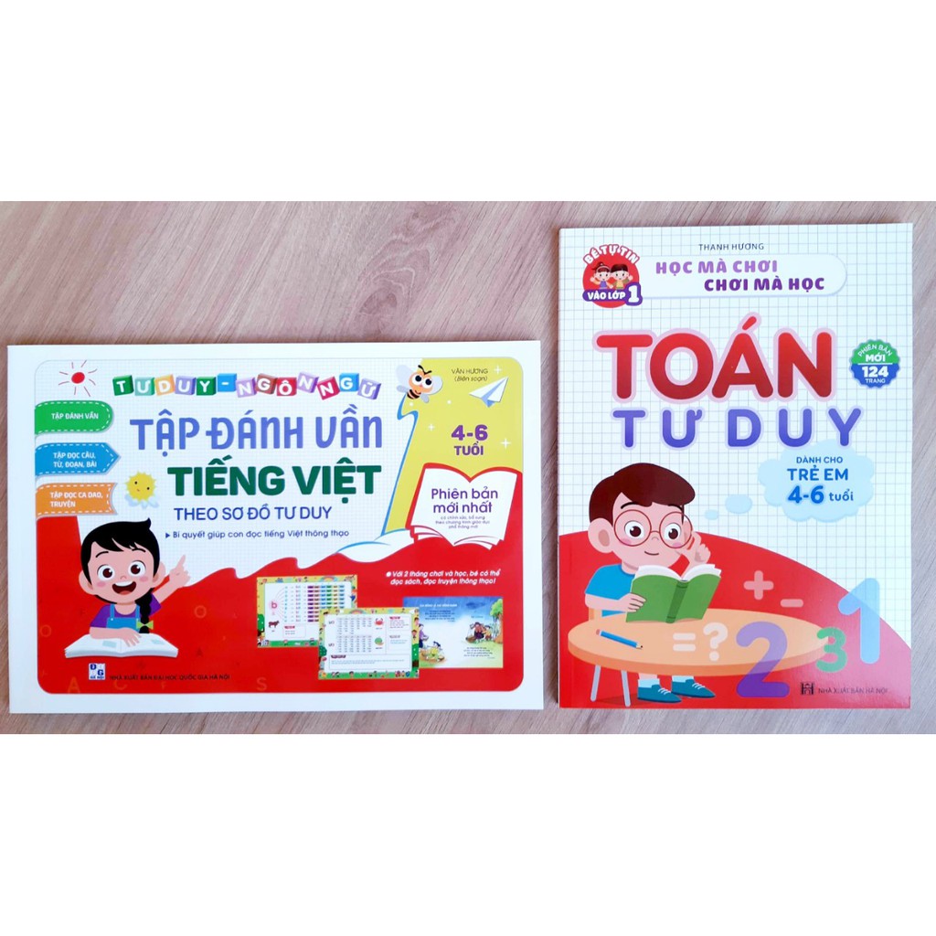 Sách - Combo 2 cuốn: Tập Đánh Vần Tiếng Việt + Toán Tư Duy (Phiên bản mới)
