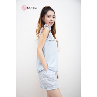 Đồ ngủ Cúc Trắng Xanh [Moonsa] [Tơ Linen]
