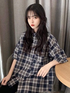 [ORDER] Áo sơ mi kẻ caro dáng dài (có ảnh thật)