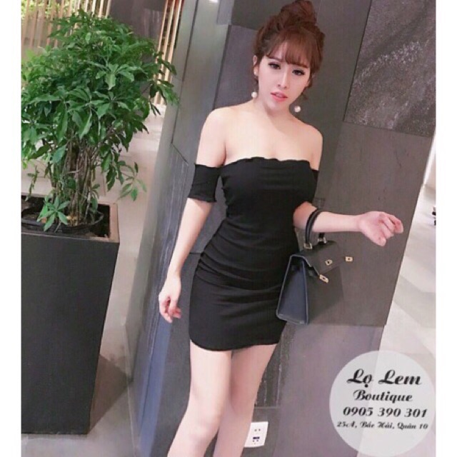 Váy Body Trễ Vai Cuốn Biên - VN08