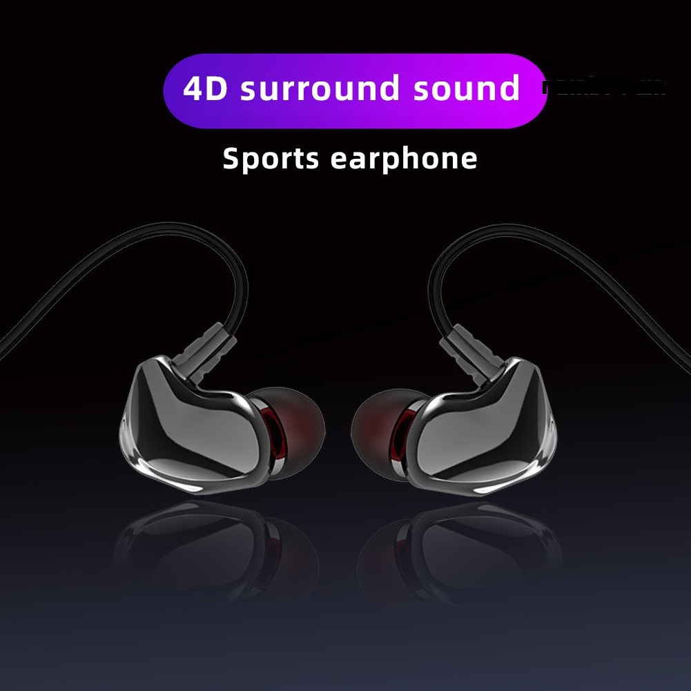 /REJ/ S1 3.5mm Plug Dual Moving Coil 4D Stereo Music HiFi Wired Earphone Headphone