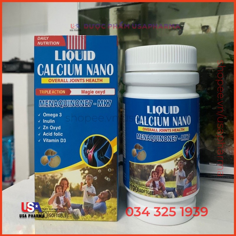 LIQUID CALCIUM NANO - BỔ SUNG Canxi LIQUID giúp phòng chống còi xương, tăng cường phát triển hệ xương |USAPharma