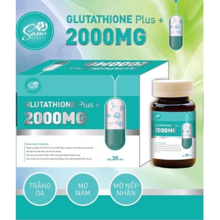 [ Chính hãng] Viên uống trắng da Glutathione 2000MG bật tông tức thì an toàn [ Hộp 30 viên]