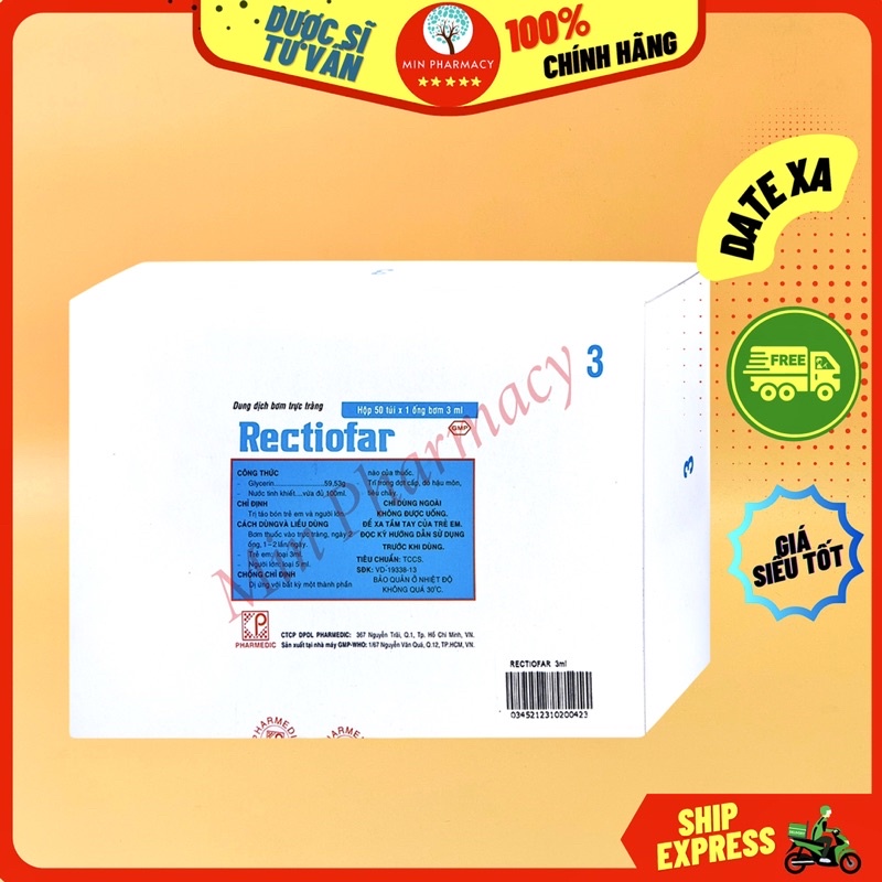 Dung Dịch RECTIOFAR Pharmedic Bơm Trực Tràng Táo Bón - Minpharmacy
